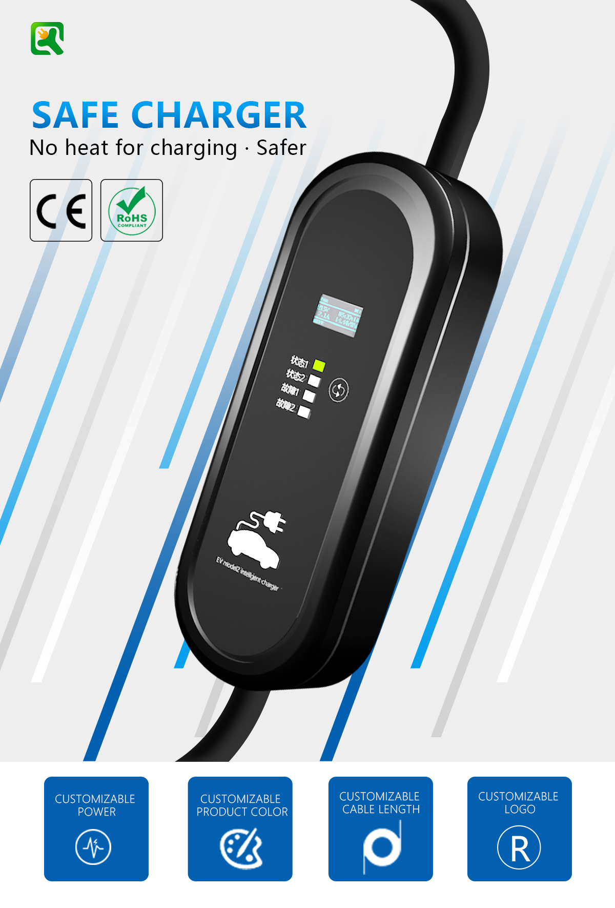 3.5KW GBT Portable EV Charger Charging for Energy Electric Vehicle Cars Output Power 3.5KW Interface Standard GB