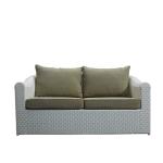 Dark Khaki Aluminum Poly Rattan Sectional Outdoor Sofa Set