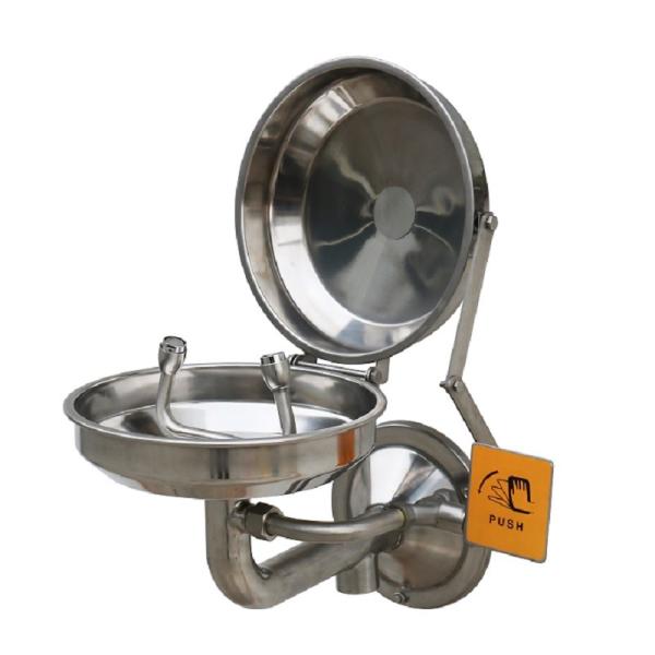Wall-mounted type stainless steel cover eye washer, eye wash station, auto open