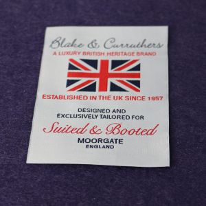Eco - Friendly Polyester Woven Fabric Labels Without Fold , Testex Certification