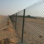 Carbon Steel Cyclone Wire Fence , Blue Coated Diamond Mesh Fence Eco Friendly