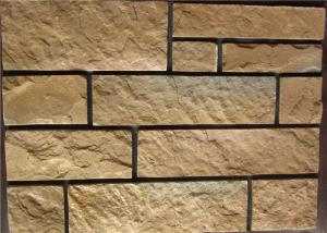 China Rectangle Exterior Faux Stone , Rectangle Stone Siding Panels For Homes factory