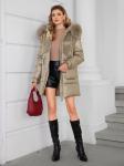 Machine Washable Thermal Cashmere Lady Jacket Without Real Fox Fur