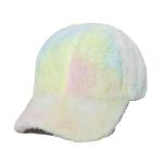 All match plush cold hat rainbow gradient color tie dye imitation rabbit hair