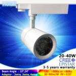 10W -50W 4000K AC230V 3-fase euro white/black COB led track light 10° to 60°