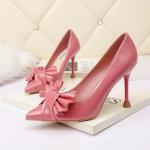 9811-3 Fashion Pointed Shallow Mouth High Heels Bow Sexy Thin Women'S Single