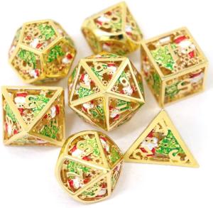 China Christmas Hollow Multi Noodle Metal Dice Digital DND Dragon And Dungeon TRPG Multi -Faceted factory