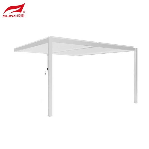 SUNC 3x3m Wall-mounted Aluminium Manual Louvered Pergola Outdoor Windproof Sun