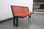 Custom Solid Wood Outdoor Wooden Bench Surface Mounted With Mild Steel Frame