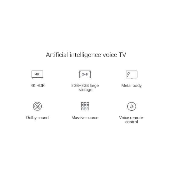 Global Versiom Xiaomi Mi TV 4S 50 Inch 4K Smart TV HDR 2GB RAM+8GB ROM Metal Body Smart TV Xiaomi Television