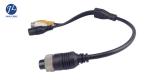 Bus Camera Monitor Audio Video Aviation Cable With GX12 4 Pin AC DC Connector