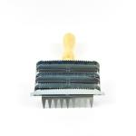Stainless Steel Horse Grooming Tools , Heavy Duty Metal Curry Comb Wood Handle