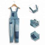 Light Blue Overall Dungaree Jeans Jumpsuit For Children Girl Anti - Pilling