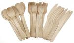 Disposable Packing Mini Cutlery Set Wooden Wooden Fork / Knife And Paper Napkin