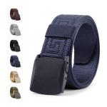 Unisex Plastic Buckle Cotton Canvas Belt 115cm Metal Allergy Protection