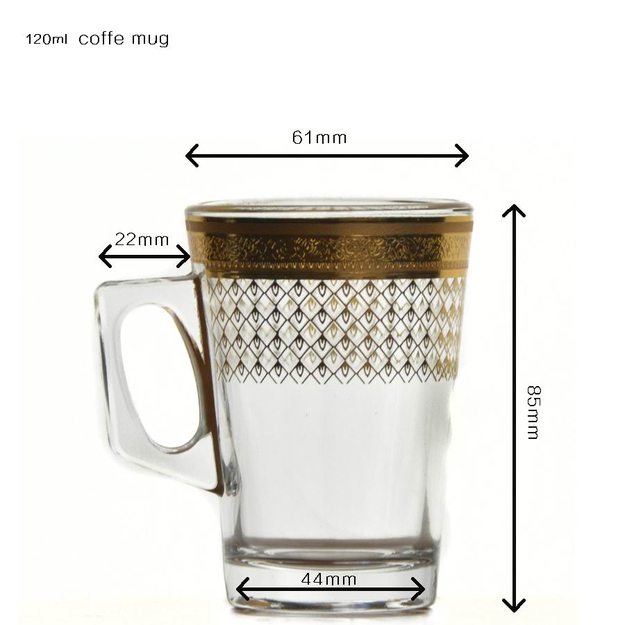 Golden Decorated Gold Decal Tumbler Drinking Glasses