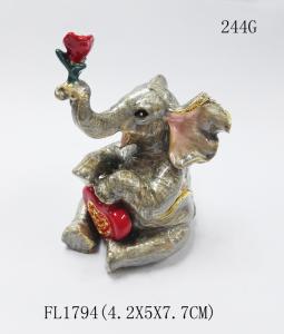 China Pewter Golden wedding favors gifts elephant trinket jewelry box factory