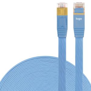 China Stable 600MHz Cat 7 Ethernet Cable Flat , BC Blue Practical Cat7 SFTP Cable factory