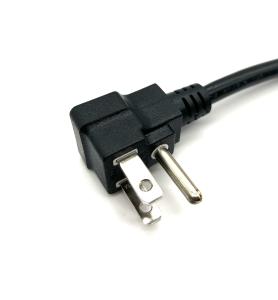 China Nema 5-15P 18/16AWG Wire Gauge Angle Plug American Power Cord Stripped End Jacket Color Black/Customized factory