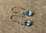 Handmade 14k Yellow Gold Jewelry , Natural 14k Yellow Gold Earrings Topaz
