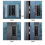 3D Face Digital Smart Glass Door Lock Tuya Fingerprint Password IC Card Access