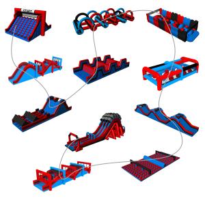 China Event Outdoor Game Inflatable Combo Bouncers 5k Inflatable Obstacle Course factory