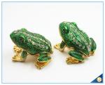 Wholesale Metal Frog With Crystal Jewelry Box Cute Trinket Box For Gifts SCJ753