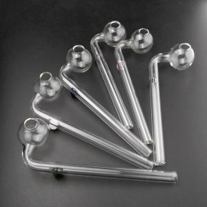 China 14cm Curved Glass Smoking Pipe With Different Colored Glass Balancer 2mm Thick factory