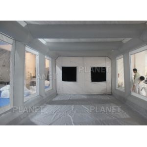 Silver Protable Inflatable Spray Paint Booth 8x4x3m / Mobile Car Painting