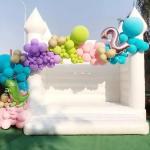 Commercial Party Rental White Bouncer Jumper Inflatable Moon Jumping Bounce