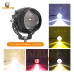 Single Beam White Yellow Red Flash Aluminum Motorcycle External LED Spotlight