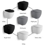 Porcelain One Piece Seamless Wall Mounted Elongated Toilet Black Color