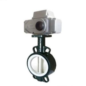 High Temperature Fluorine Electric Control Butterfly Valve With Wafer / Flang