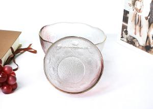 China Hand Made 28.5cm Crystal Glass Plates Centrifugal Casting Pink &amp; clear factory