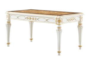 China European Elegant Veneer High Gloss Solid Wood Dining Table Set factory