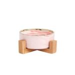 Eco Friendly Marble Ceramic Raised Dog Bowls With Wooden Stand