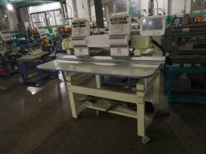China Maximum Speed 1200 Rpm 2 Head Embroidery Machine For Flat + Cap + T - Shirt factory