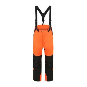 China Hivis Color Technical Chainsaw Safety Bibpants, anti chainsaw safety bib trousers, chainsaw protective clothing factory