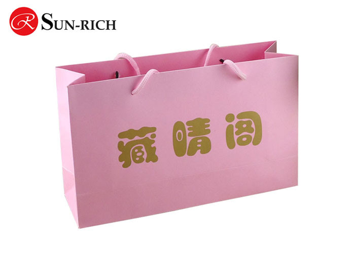 Wholesale Pink paper bag shopping bags custom logo available in China