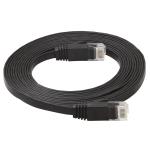 Weatherproof Stable Flat Internet Network Cable , Computer Black Cat 6 Patch