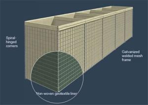 China Eco Friendly Hesco Blast Walls , Welded Gabion Box Multi Cellular Sliver Color factory