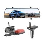 10" Touch Screen Rear View Mirror Dash Camera Car Charger Receiver