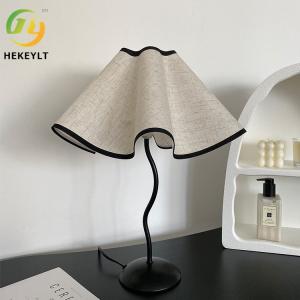 China Modern LED Bedside Table Lamp Petal Umbrella Type S-Bar Metal Bedroom Hotel Table Lamp factory