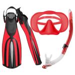 CE Certified Silicone Long Blade Snorkel Mask Set Fins Adjustable Strap