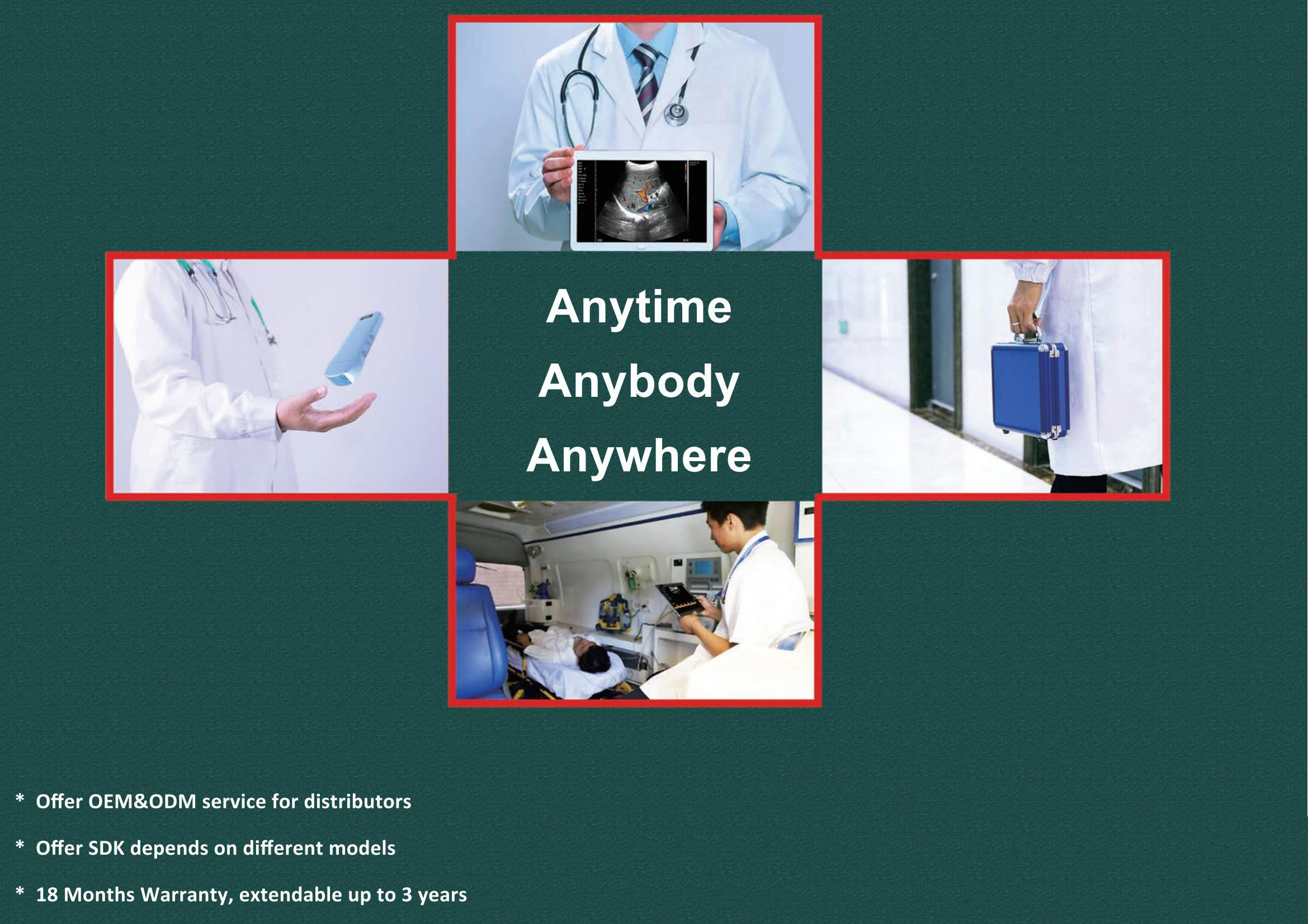 128 Elements Medical Hospital Equipments Color Doppler Portable Wireless Ultrasound Machine 3 In 1