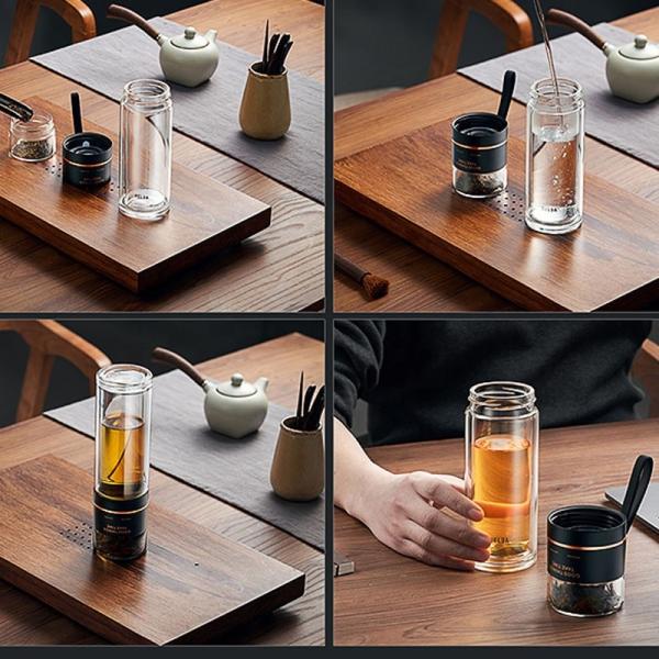 Tea Infuser Drink Borosilicate Glass Water Bottle Practical Leakproof