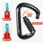 Customized Logo and Color Aluminum D Shape Climbing Snap Hook 30KN for Outdoor