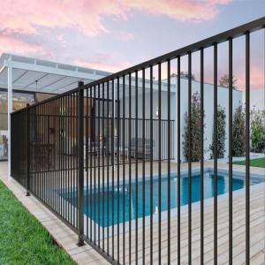 China Matte Black Metal Aluminum Slat Pool Fencing Commerical Modern factory