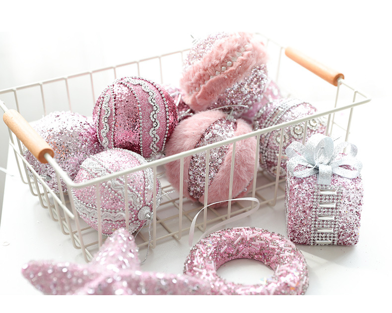 Pink Foam Ball Christmas Tree Pendant Decoration