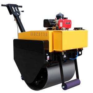 China 20KN Exciting Force HQ-YL600 Single Drum Mini Walk Behind Vibratory Road Roller Hand Roller Compactor factory